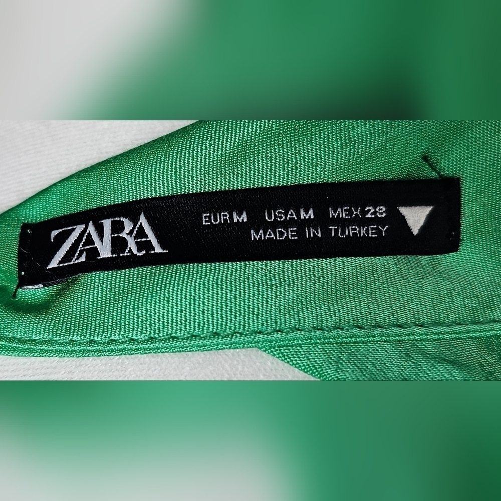 Zara Women's Satin Effect Cropped Green Halter Top, MEDIUM - Picture 8 of 14